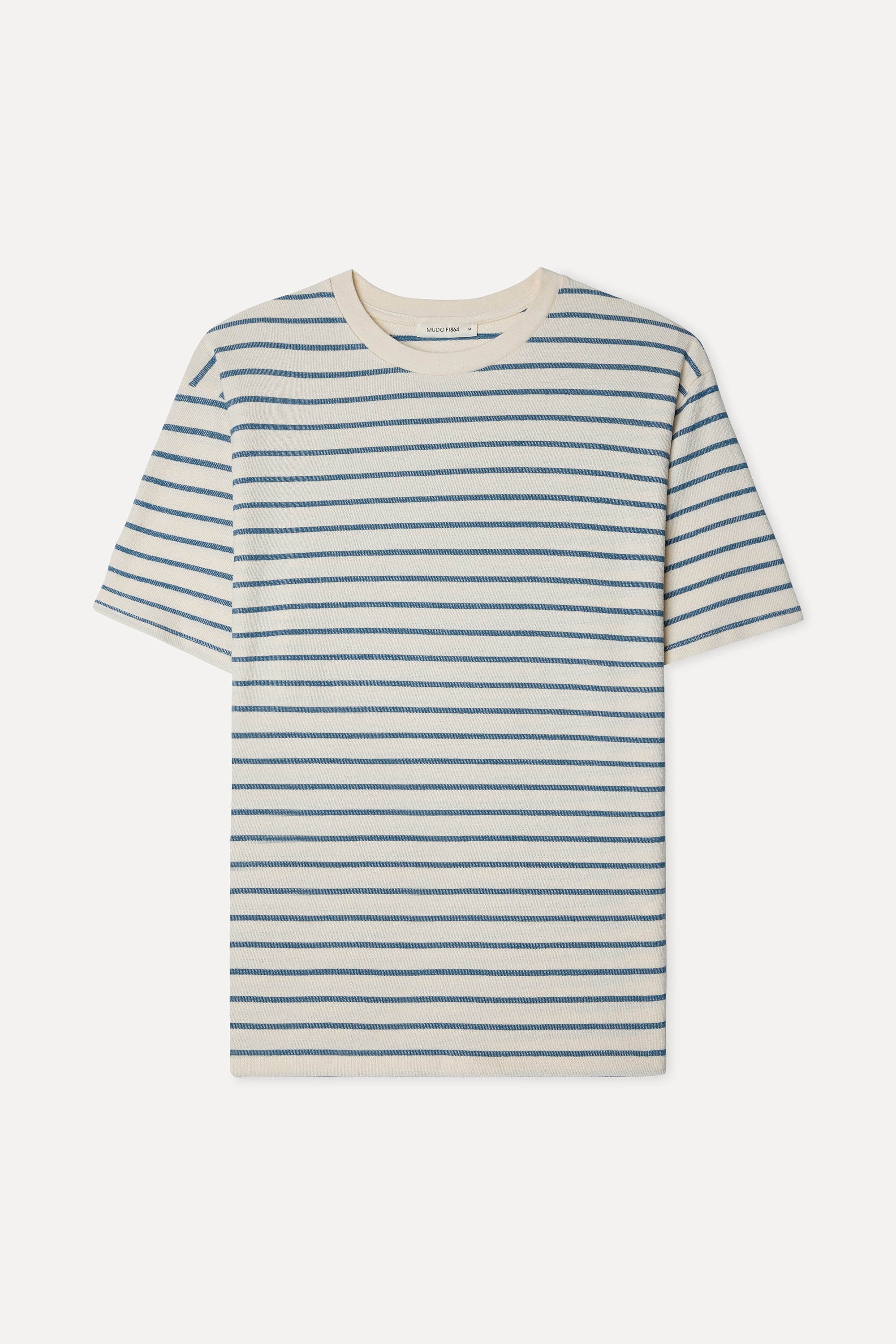 Erkek Mavi Çizgili Comfort Fit Bisiklet Yaka T-Shirt
