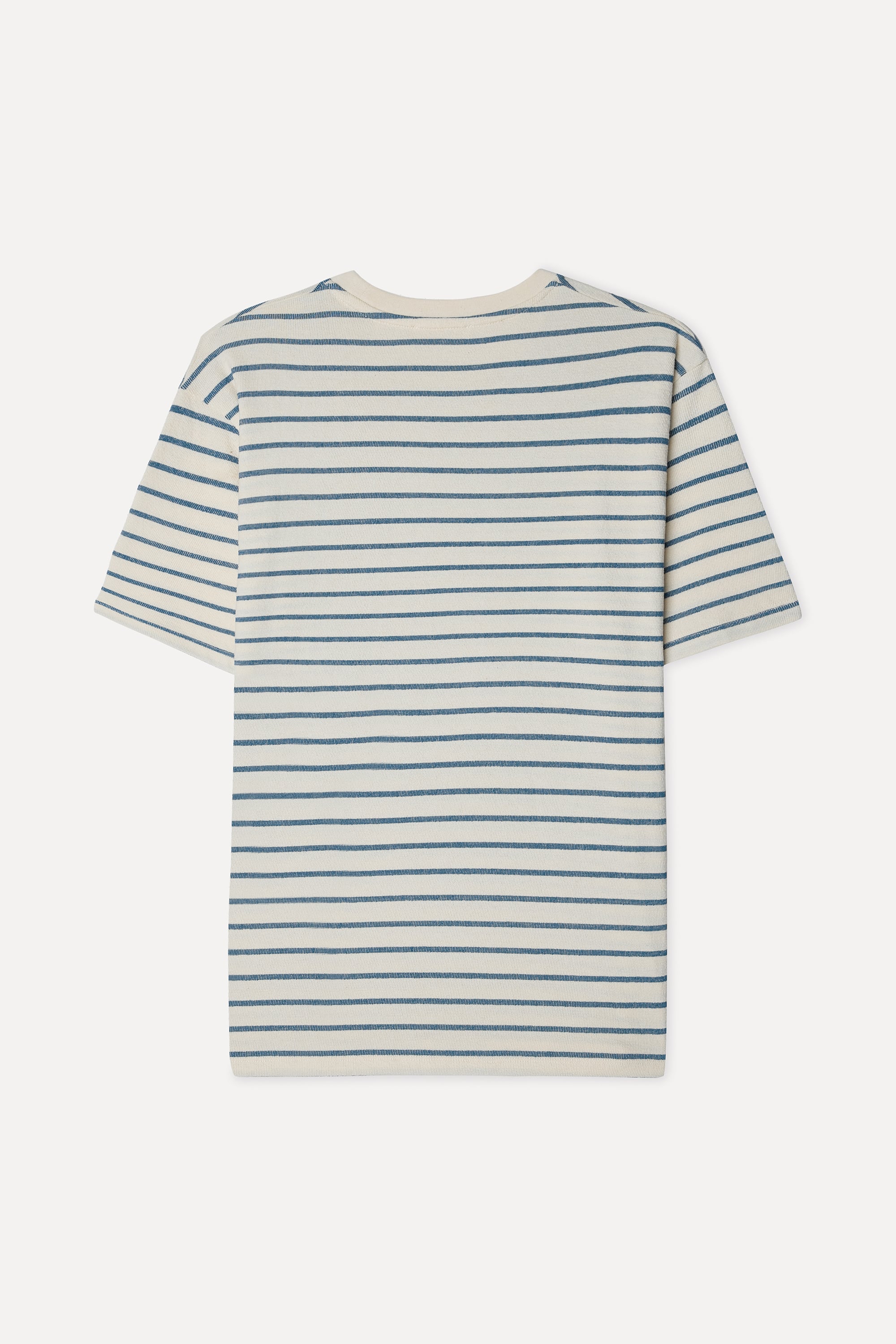 Erkek Mavi Çizgili Comfort Fit Bisiklet Yaka T-Shirt