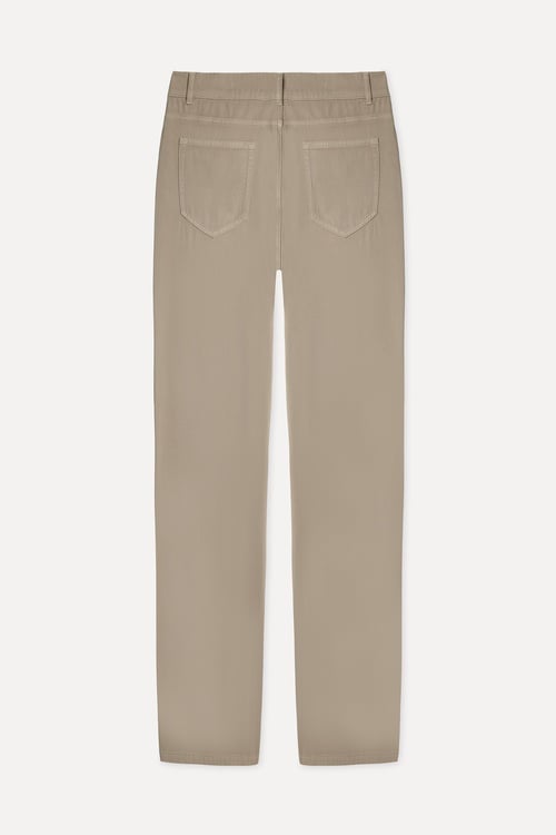 Erkek Vizon Rengi Slim Straight Fit Pantolon