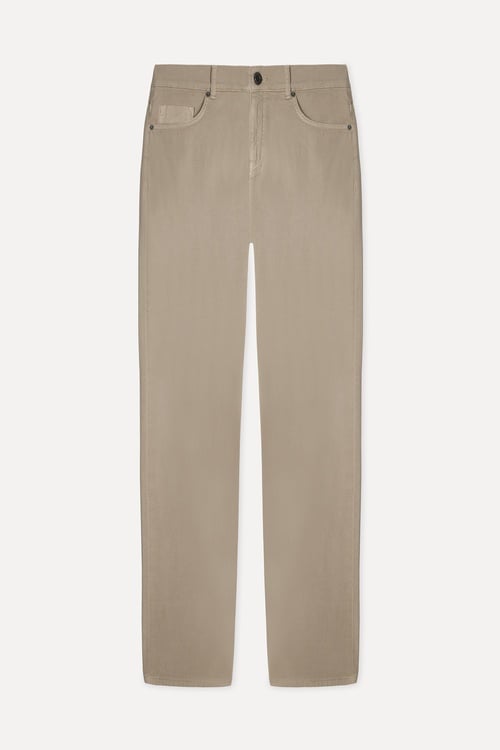 Erkek Vizon Rengi Slim Straight Fit Pantolon