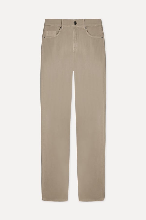 Erkek Vizon Rengi Slim Straight Fit Pantolon