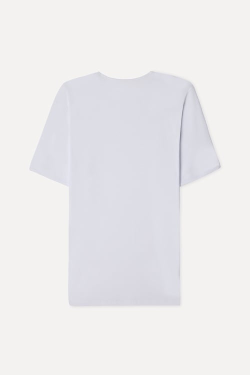 Erkek Beyaz Bisiklet Yaka T-Shirt