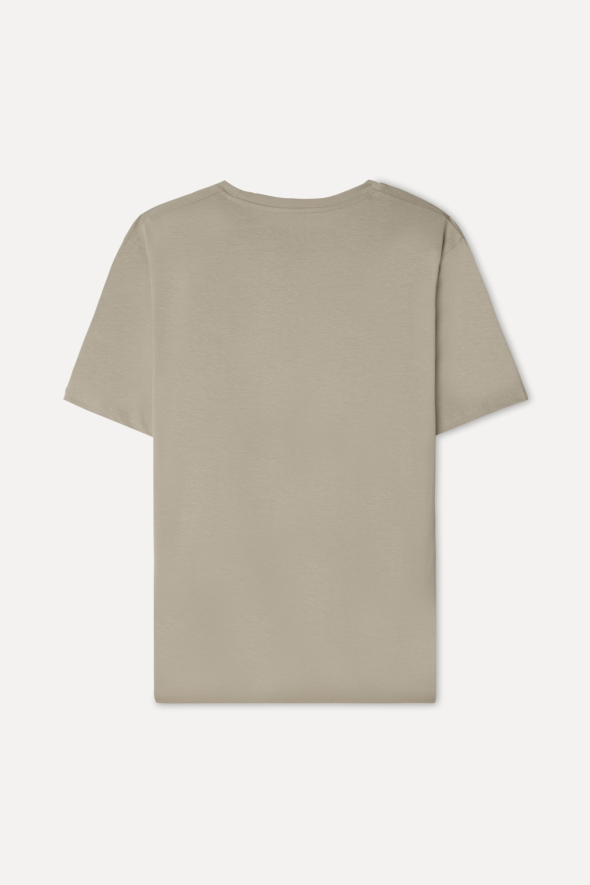 Erkek Bej Rengi Bisiklet Yaka T-Shirt