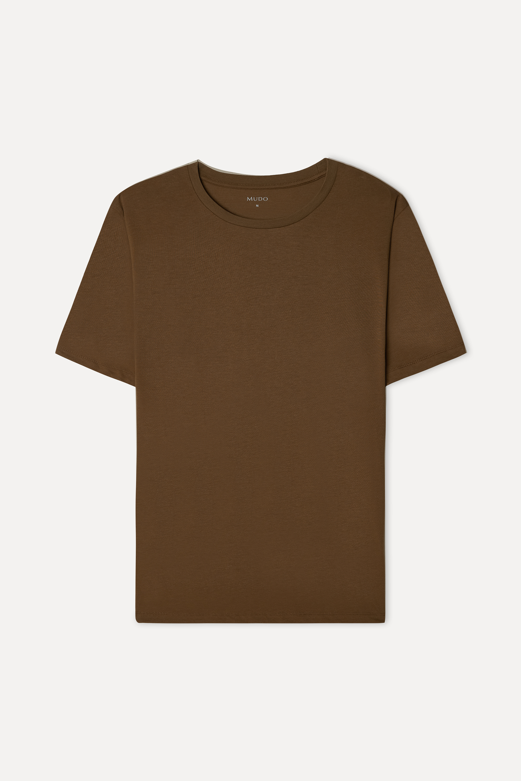 Erkek Taba Rengi Bisiklet Yaka T-Shirt