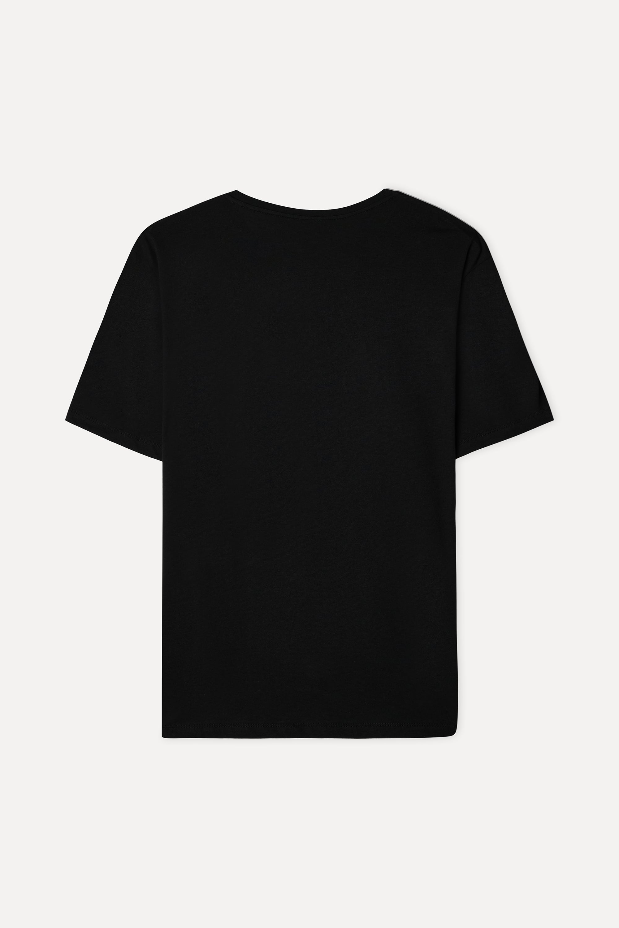 Erkek Siyah Bisiklet Yaka T-Shirt