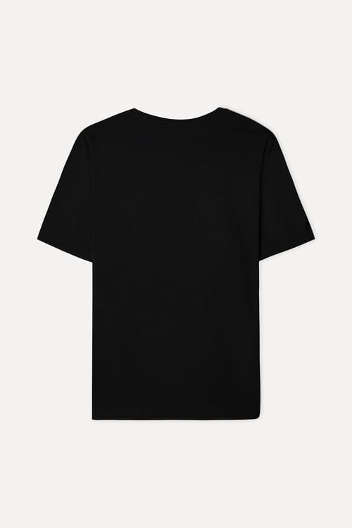 Erkek Siyah Bisiklet Yaka T-Shirt