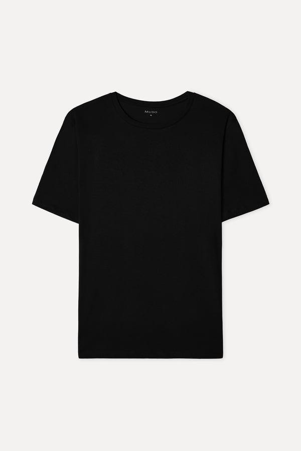 Erkek Siyah Bisiklet Yaka T-Shirt