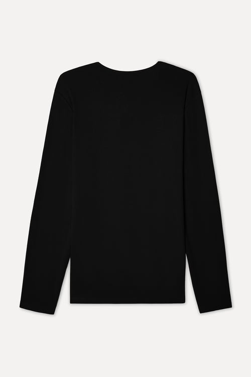 Erkek Siyah Bisiklet Yaka Uzun Kollu T-Shirt