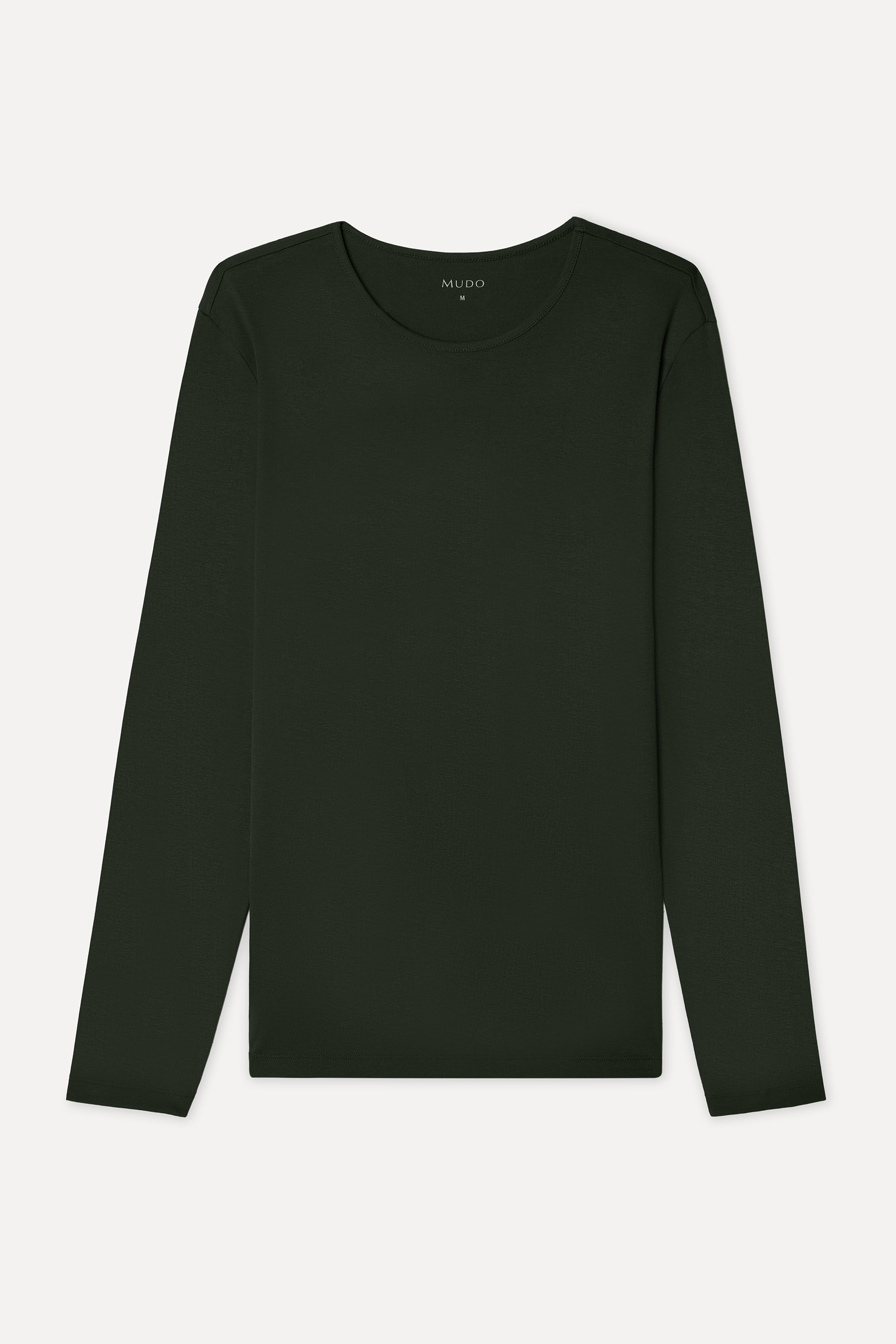 Erkek Haki Bisiklet Yaka Uzun Kollu T-Shirt