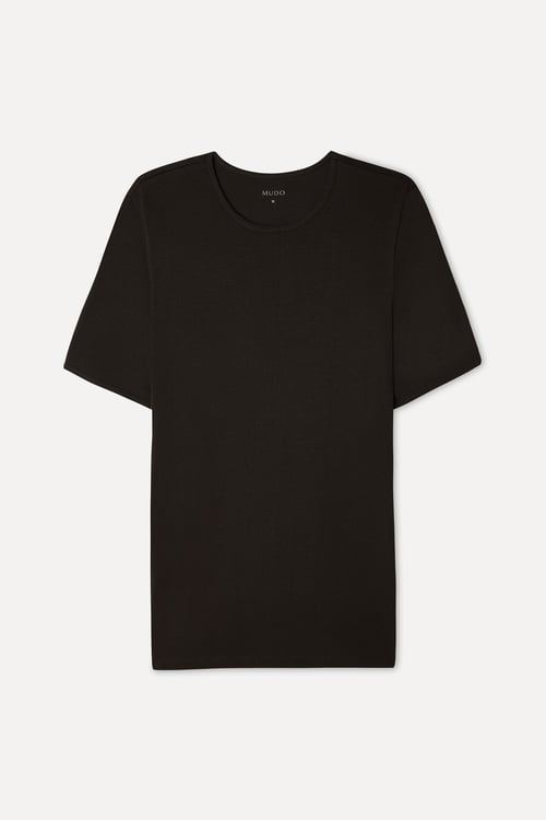 Erkek Kahverengi Bisiklet Yaka T-Shirt