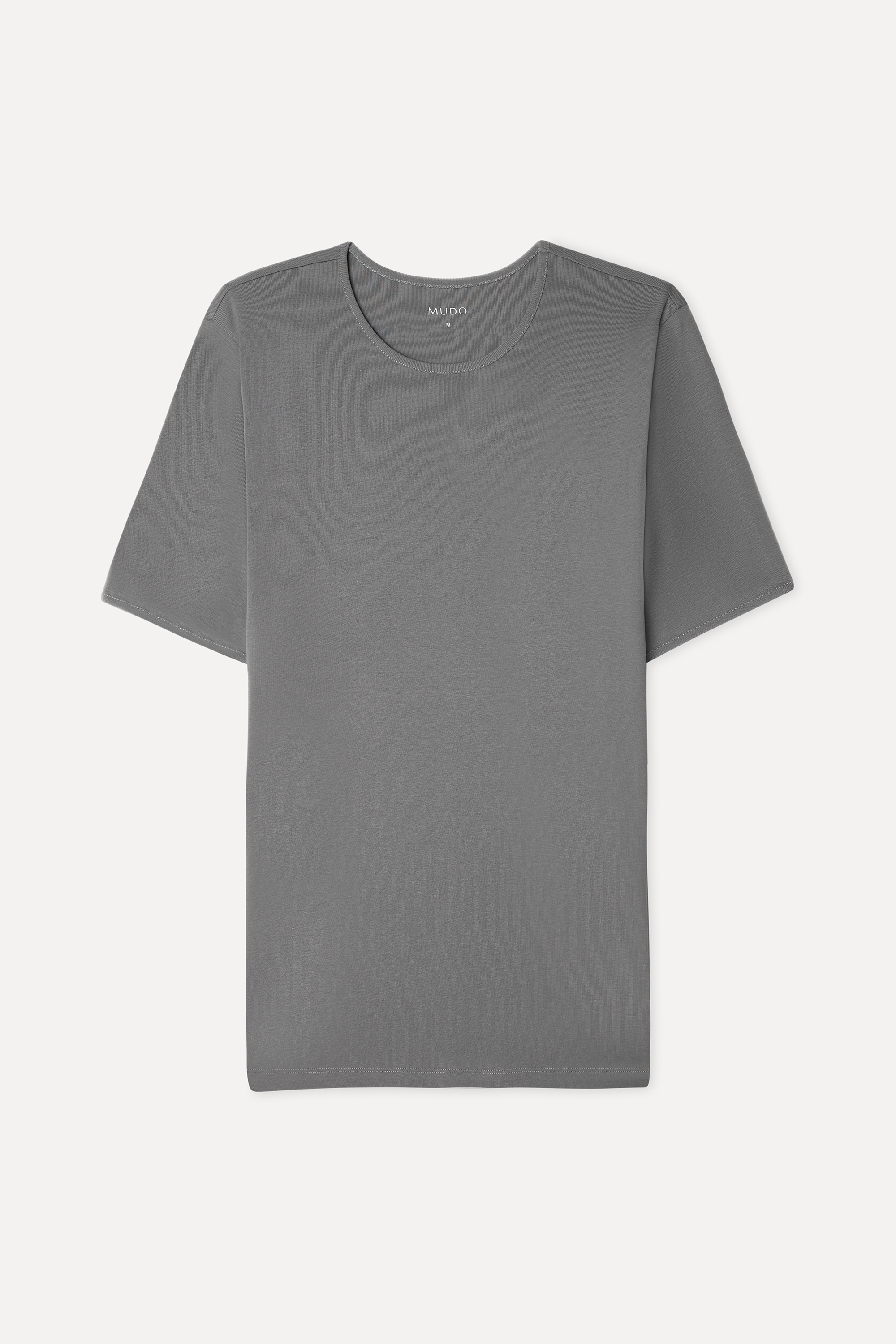Erkek Gri Bisiklet Yaka T-Shirt