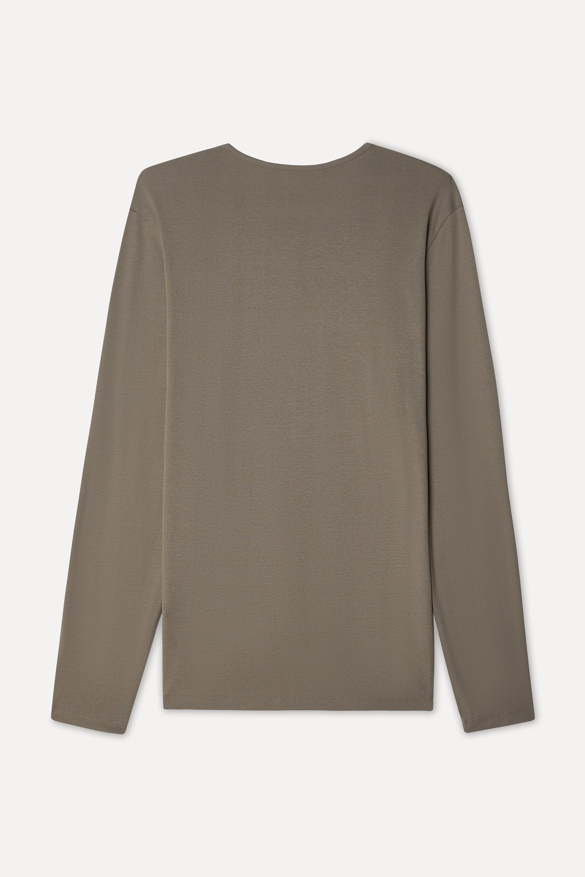 Erkek Vizon Rengi Bisiklet Yaka Uzun Kollu T-Shirt