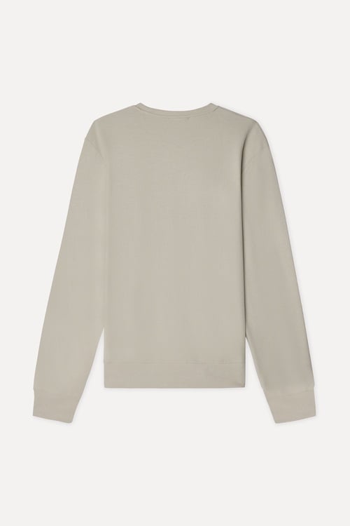 Erkek Bej Rengi Tekstürlü Comfort Fit Bisiklet Yaka Sweatshirt