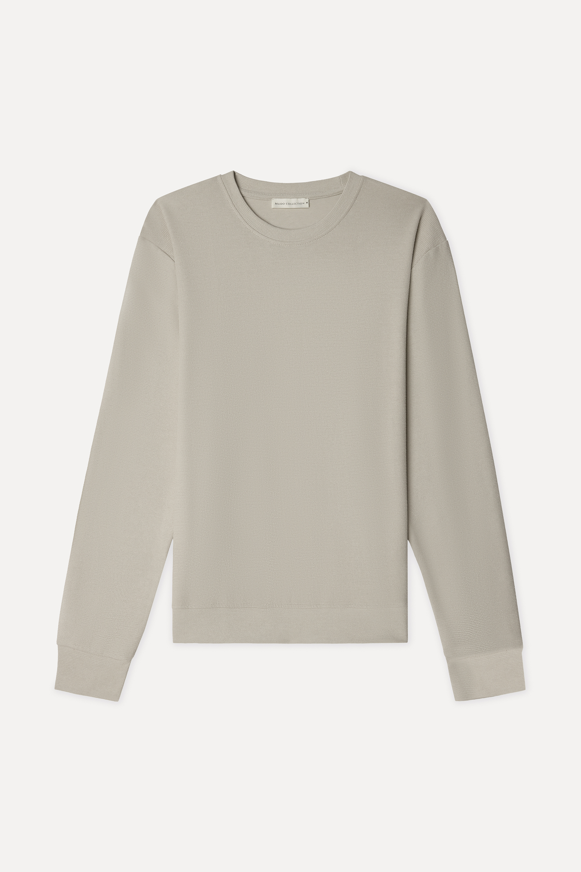 Erkek Bej Rengi Tekstürlü Comfort Fit Bisiklet Yaka Sweatshirt