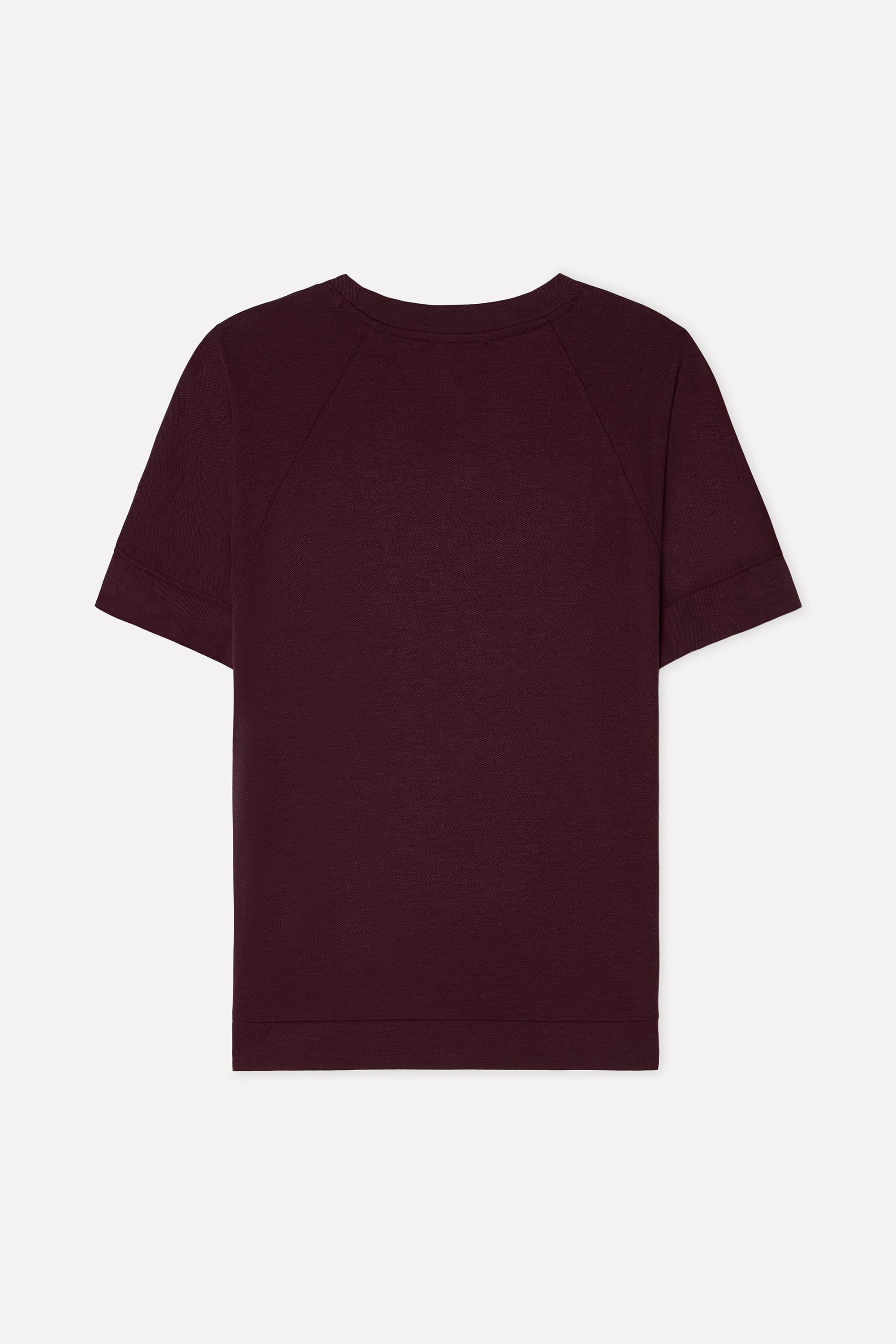 Kadın Bordo Bisiklet Yaka Kısa Kollu Modal Karışımlı Bluz