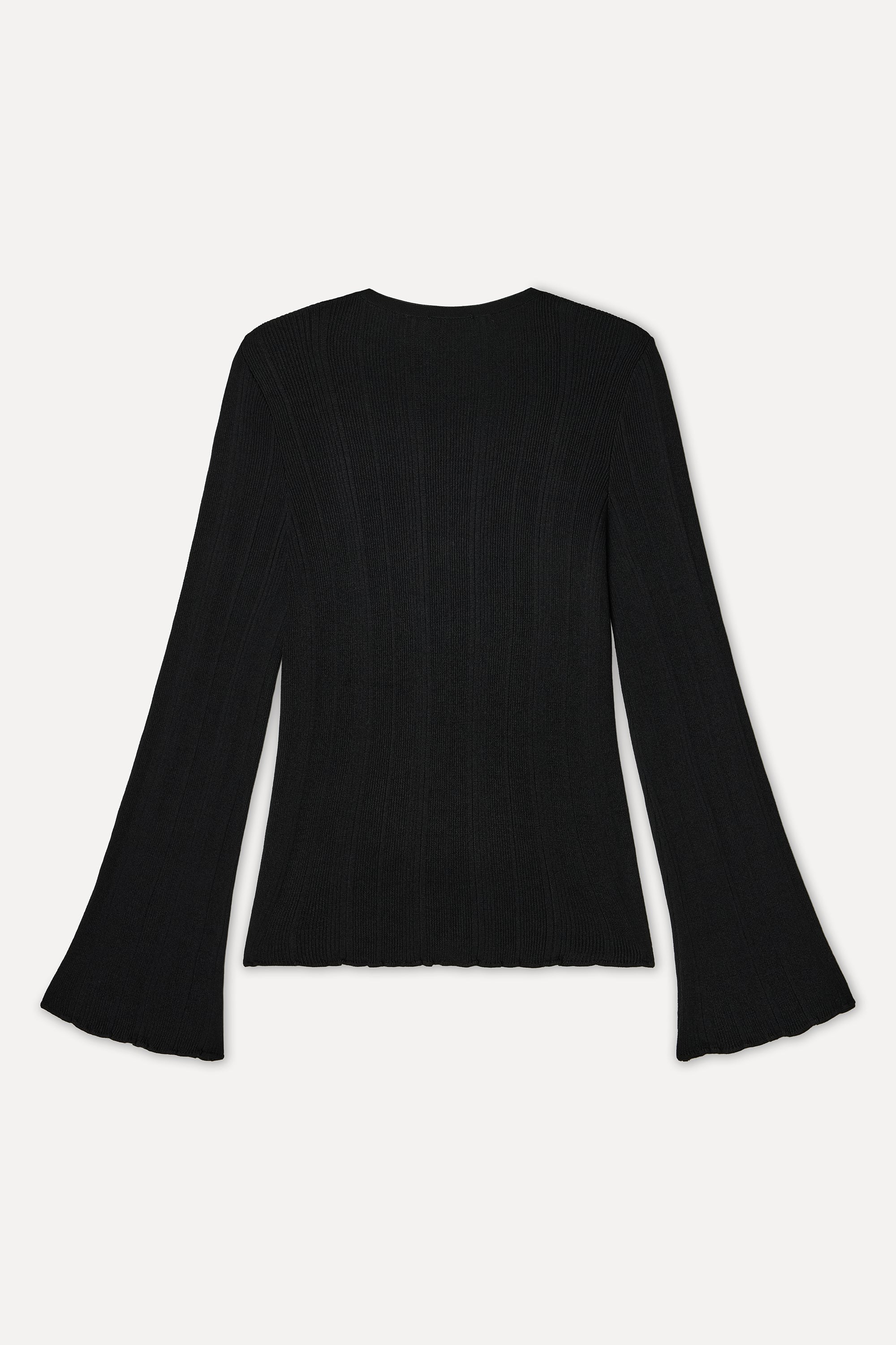 Kadın Siyah Loose Fit V Yaka Hırka