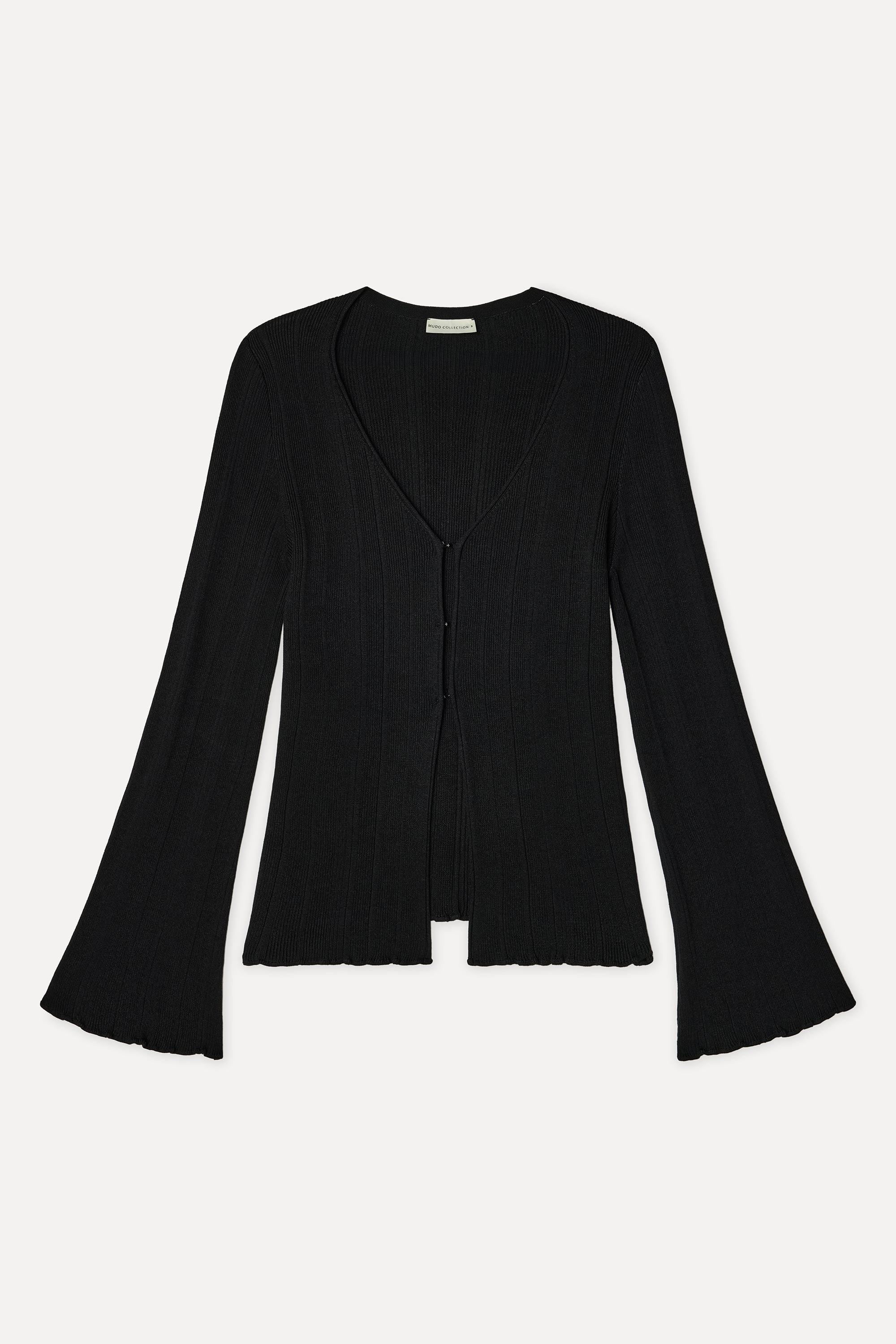 Kadın Siyah Loose Fit V Yaka Hırka