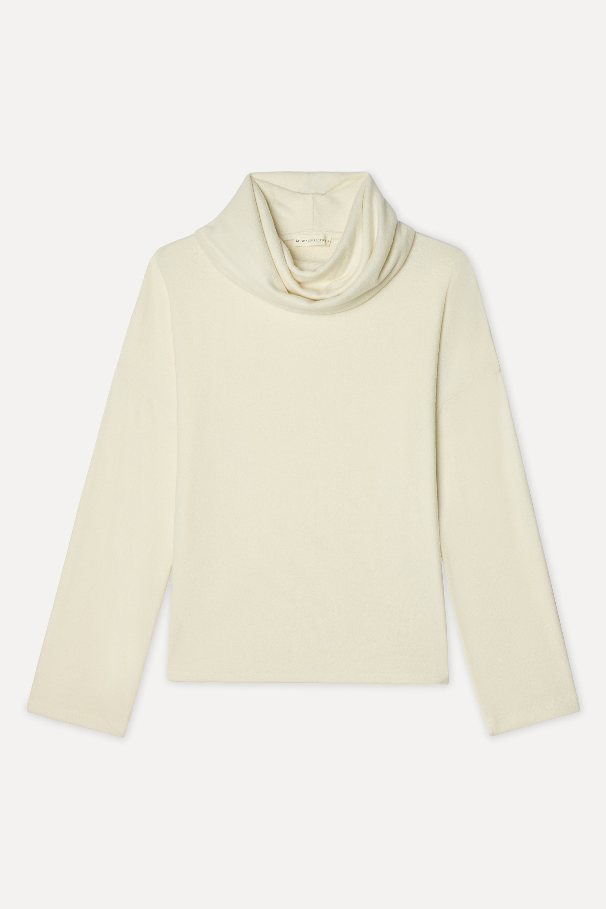 Kadın Ekru Loose Fit Dik Yaka Sweatshirt