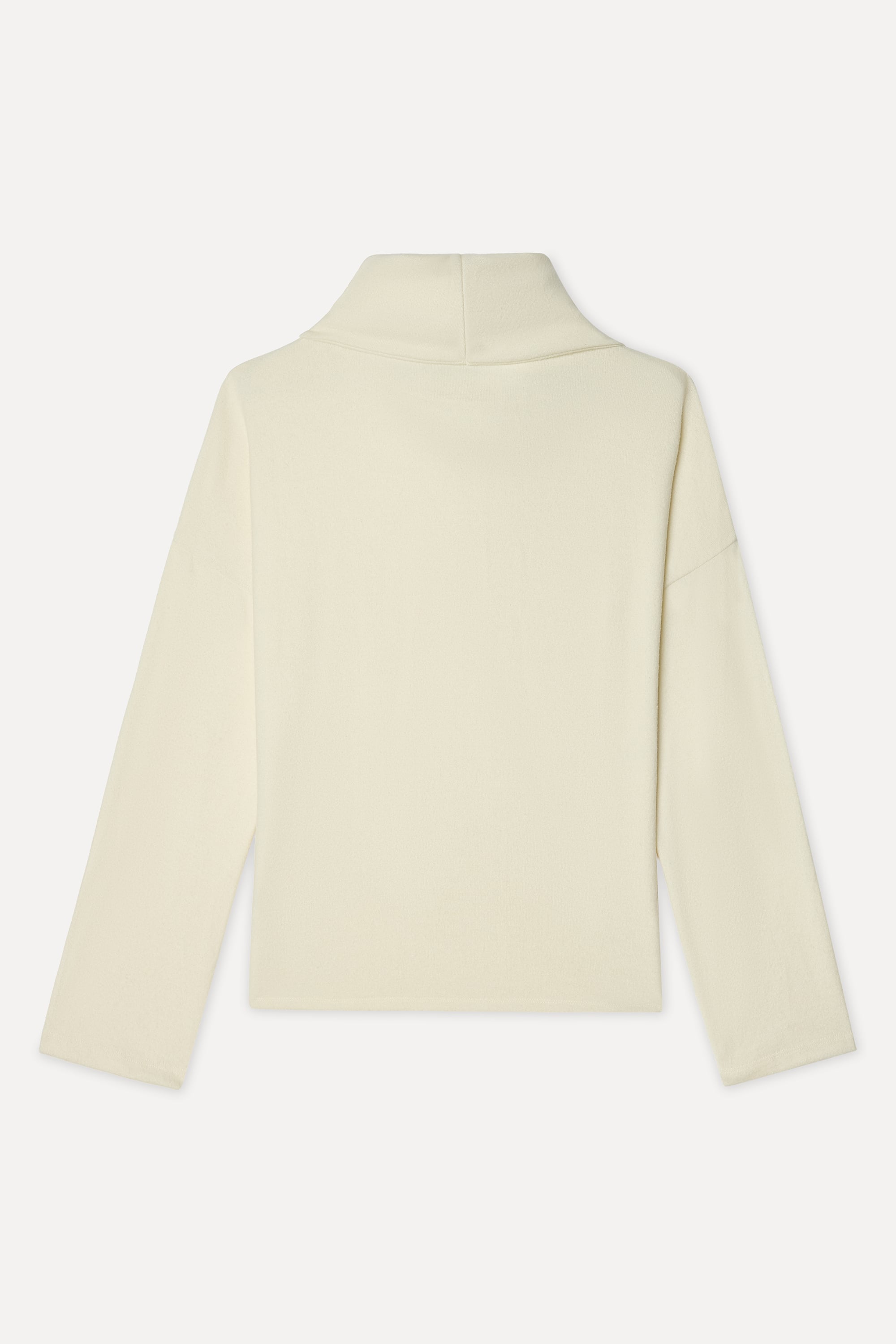 Kadın Ekru Loose Fit Dik Yaka Sweatshirt