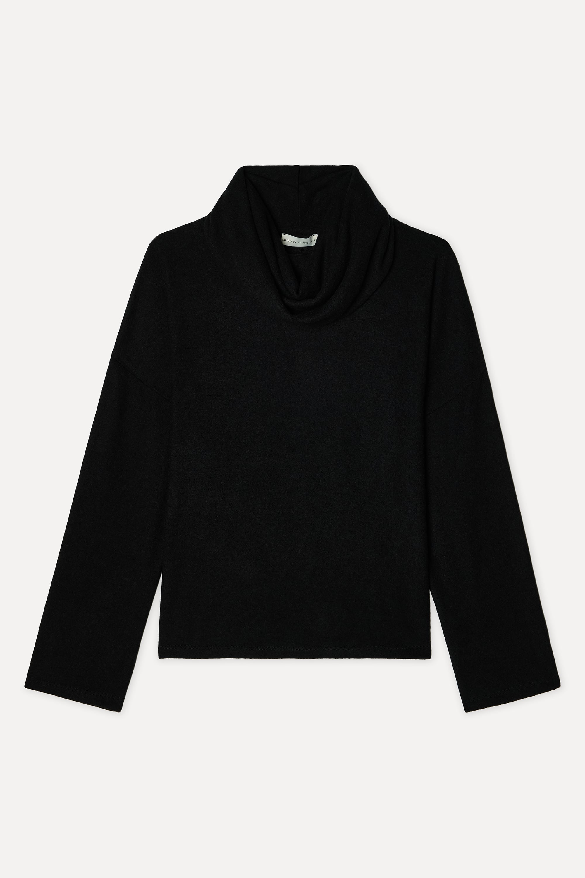 Kadın Siyah Loose Fit Dik Yaka Sweatshirt