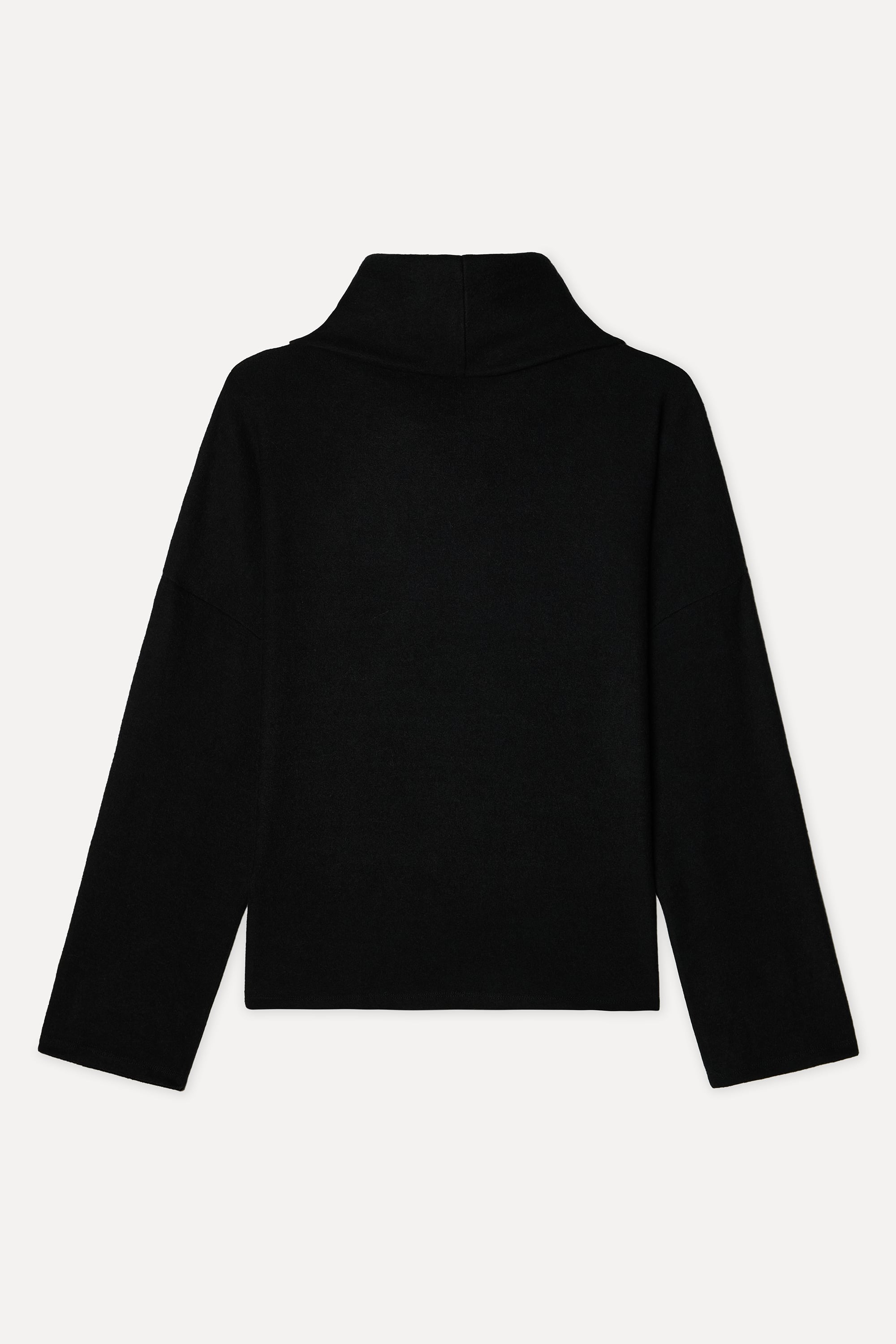 Kadın Siyah Loose Fit Dik Yaka Sweatshirt