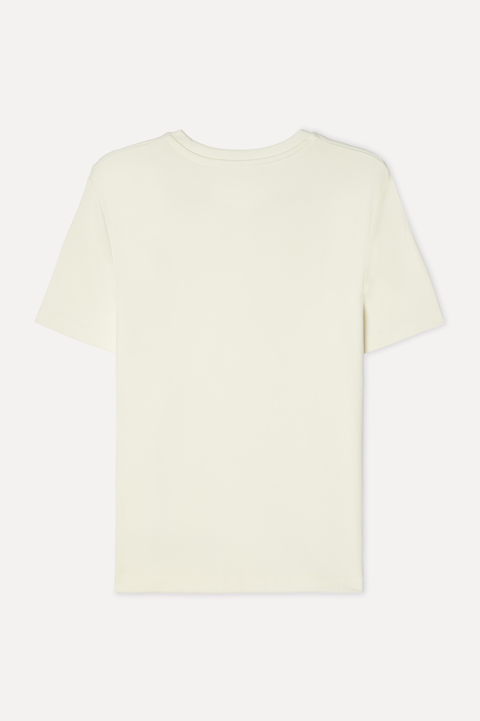 Kadın Kırık Beyaz Bisiklet Yaka T-Shirt