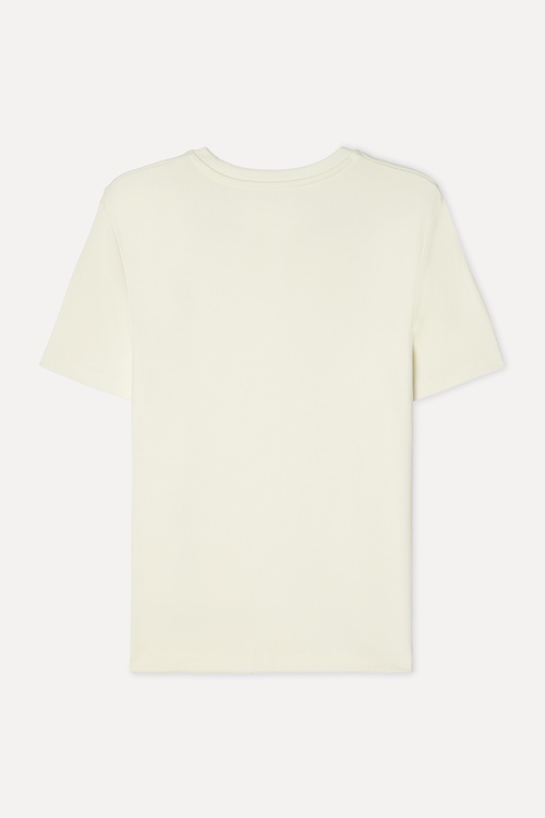 Kadın Kırık Beyaz Bisiklet Yaka T-Shirt