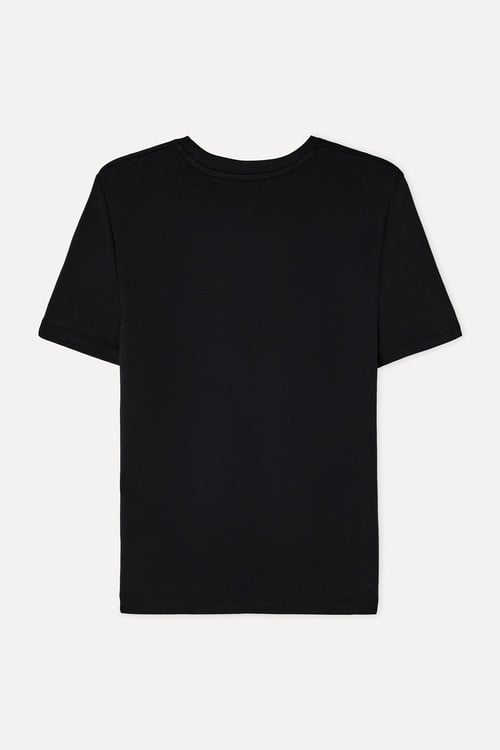 Kadın Siyah Bisiklet Yaka T-Shirt