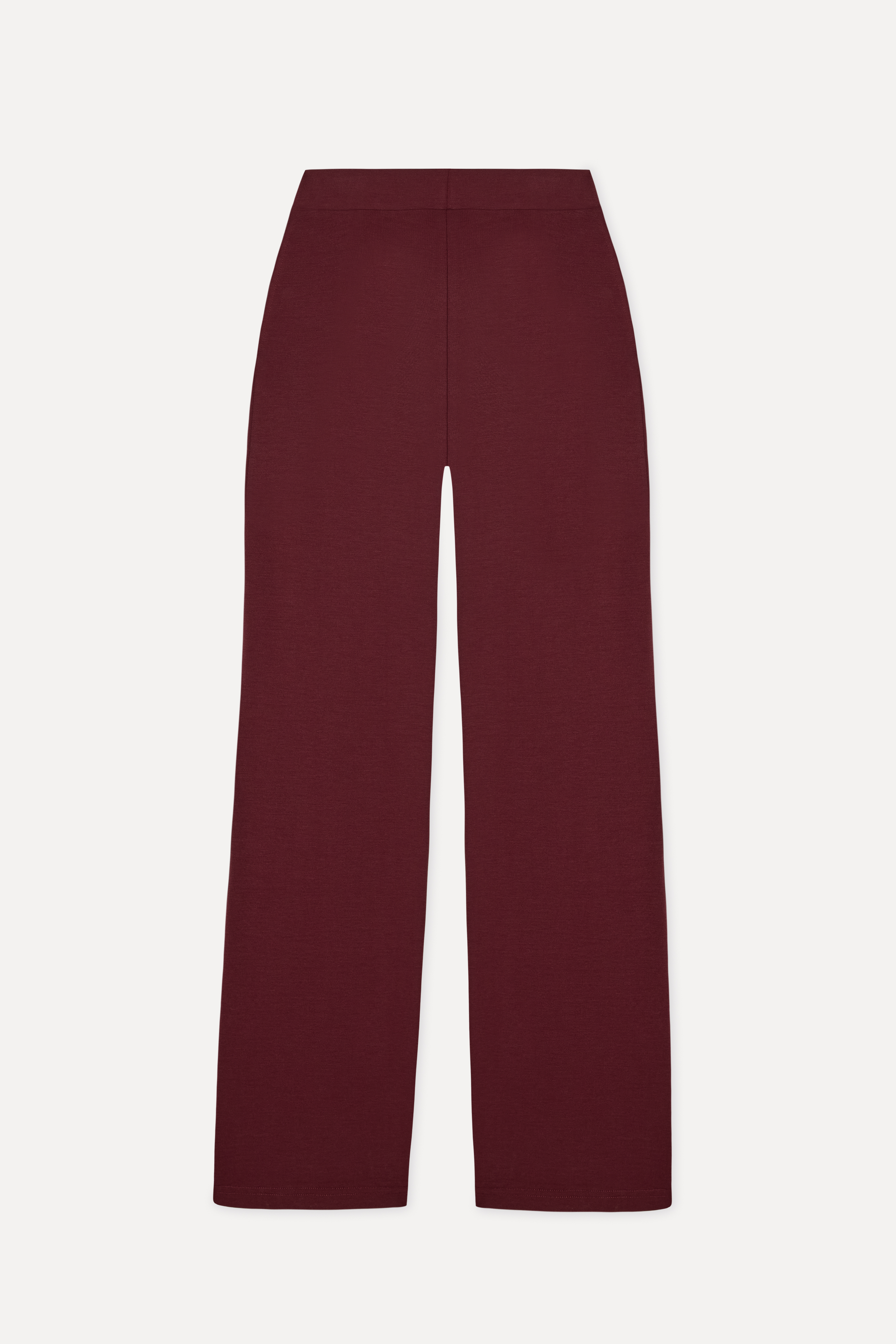 Kadın Bordo Beli Lastikli Örme Pantolon