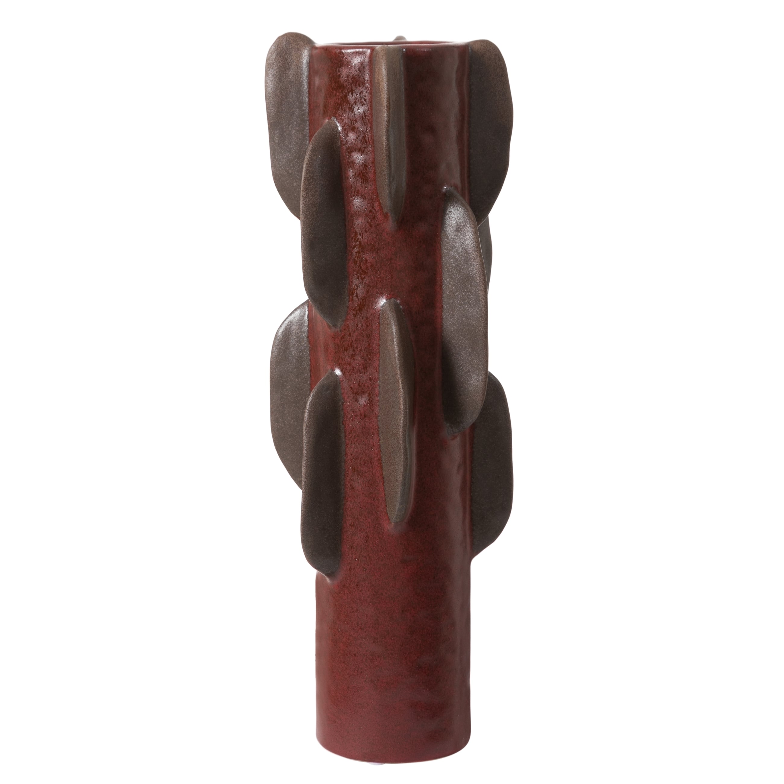 BURGUNDY GEO VAZO 17X47 CM