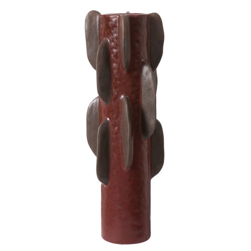BURGUNDY GEO VAZO 17X47 CM