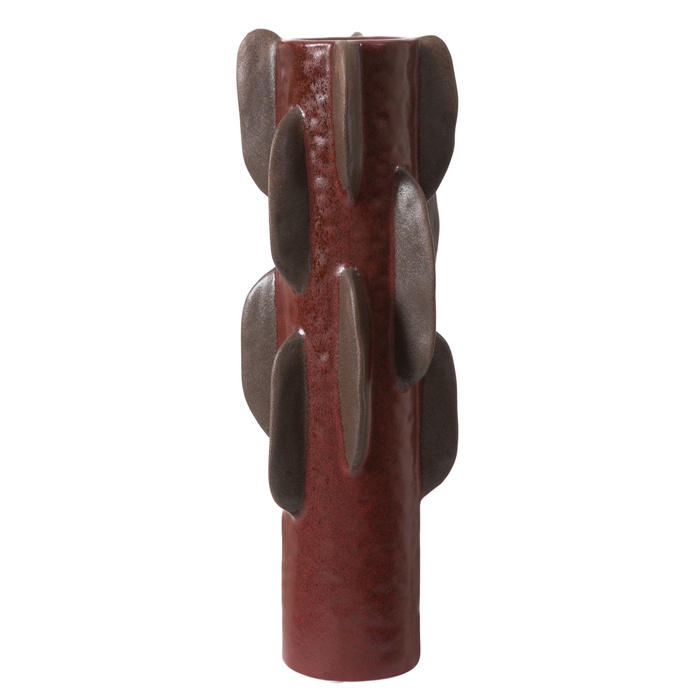BURGUNDY GEO VAZO 17X47 CM