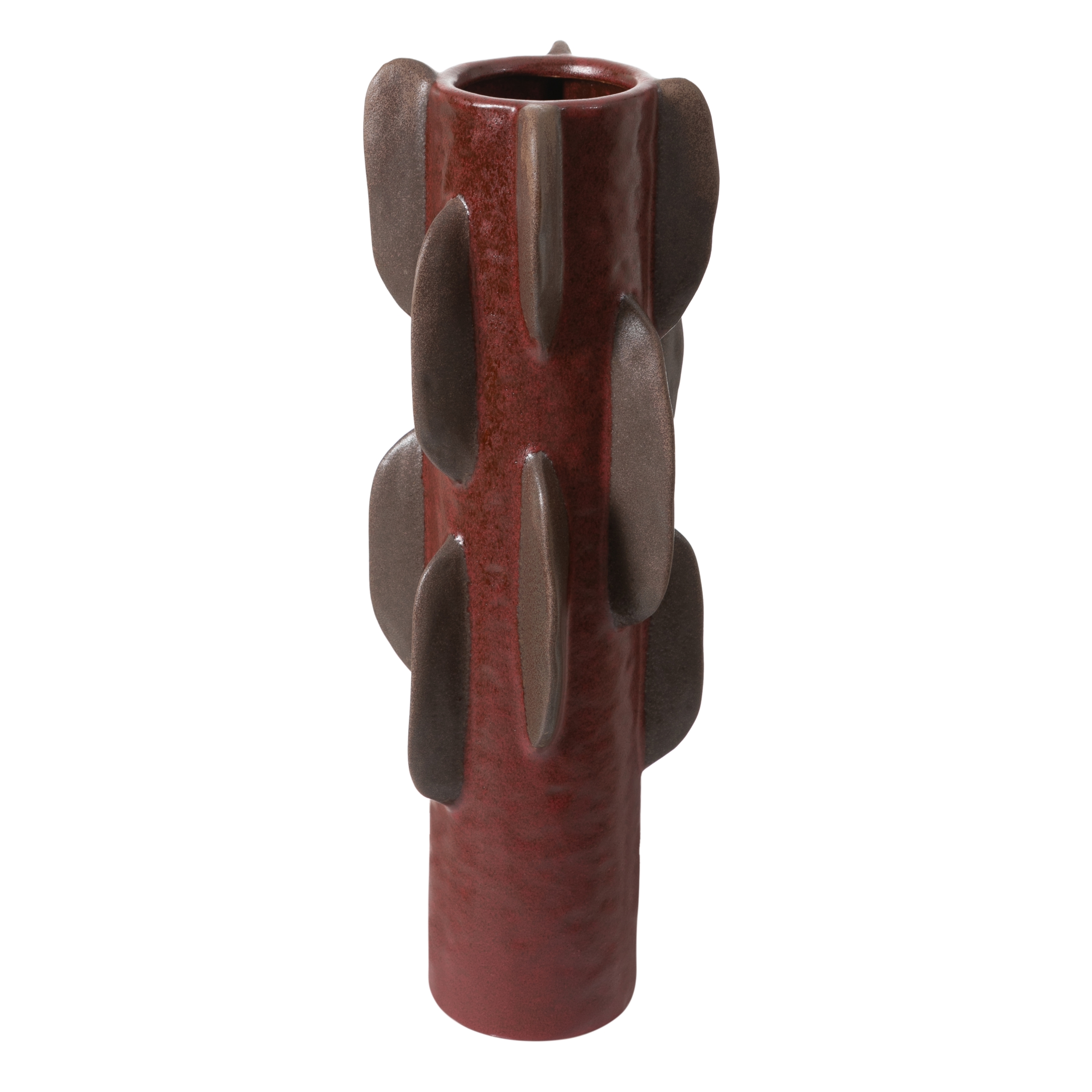 BURGUNDY GEO VAZO 17X47 CM