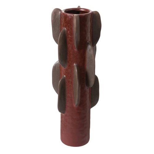 BURGUNDY GEO VAZO 17X47 CM