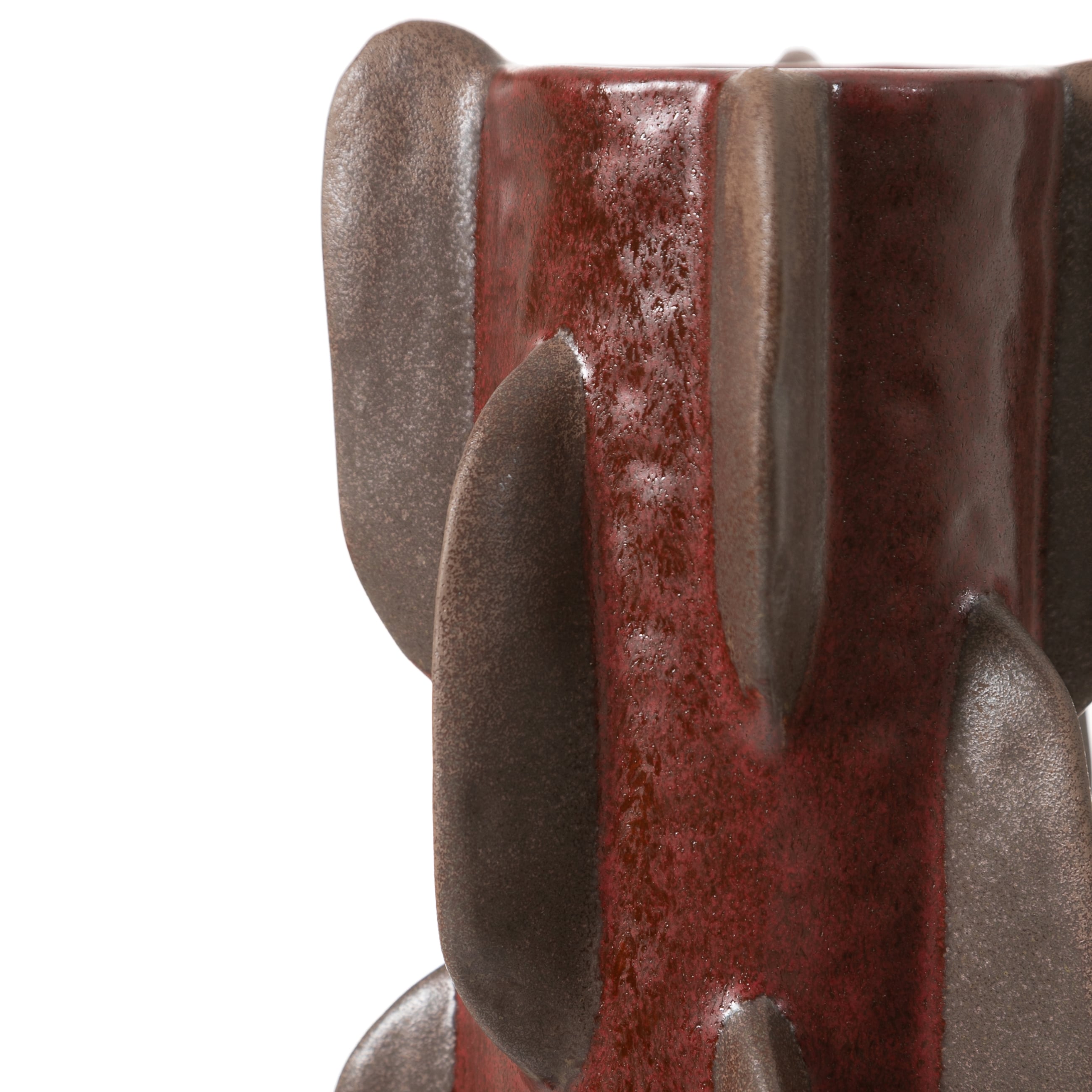 BURGUNDY GEO VAZO 17X47 CM
