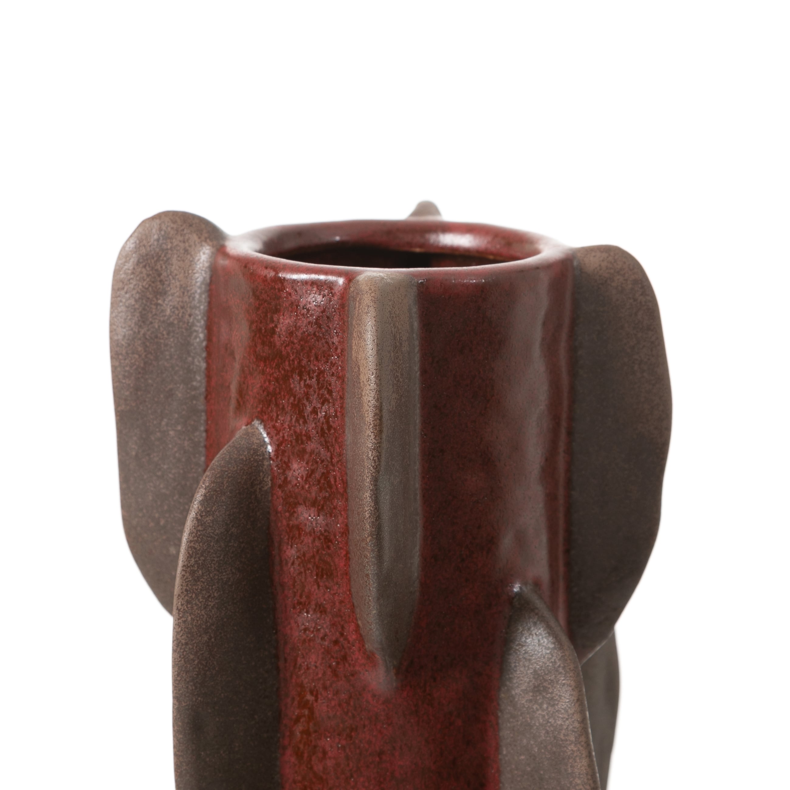BURGUNDY GEO VAZO 17X47 CM