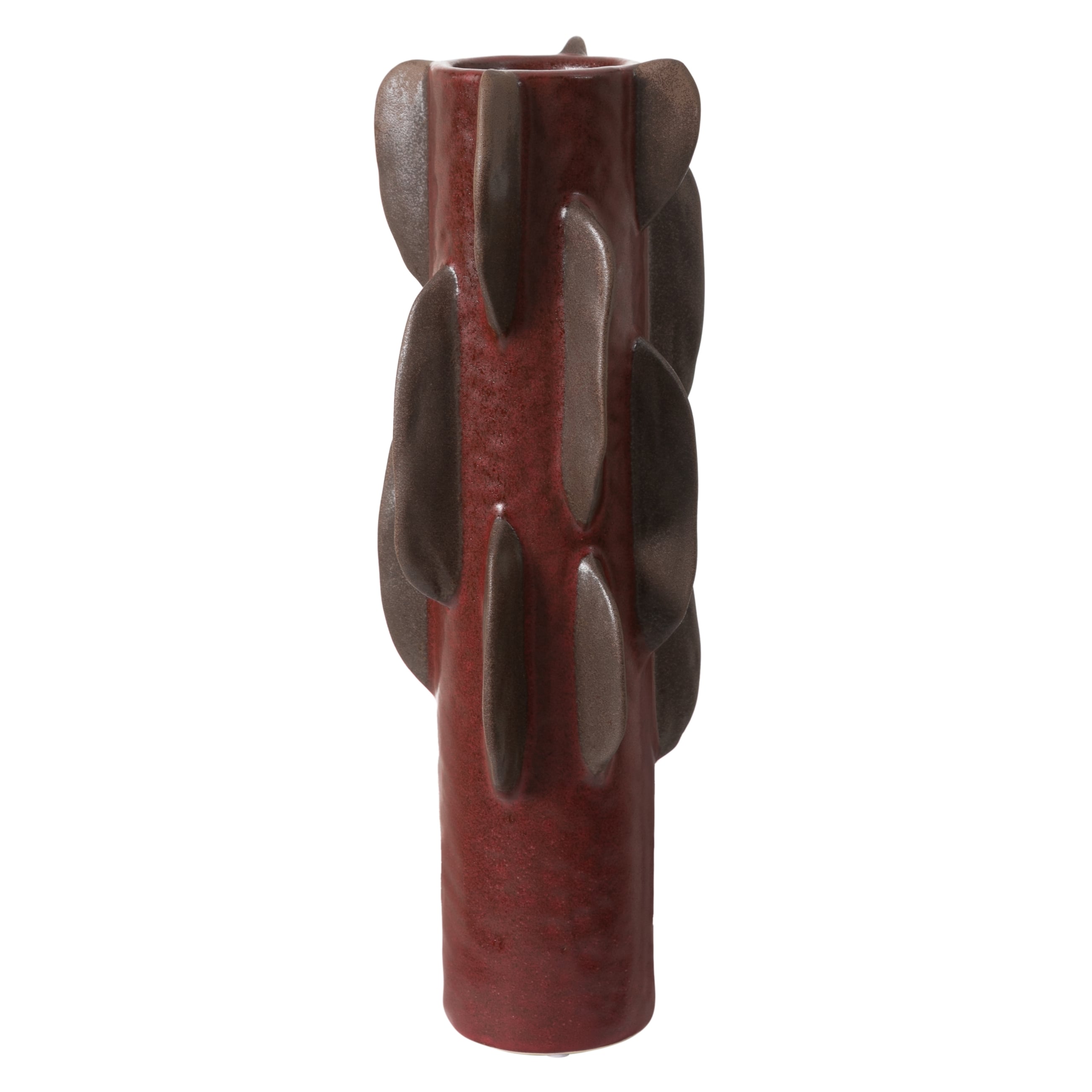 BURGUNDY GEO VAZO 17X47 CM