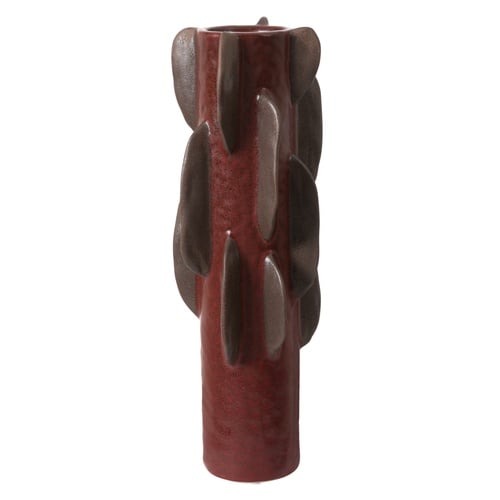 BURGUNDY GEO VAZO 17X47 CM