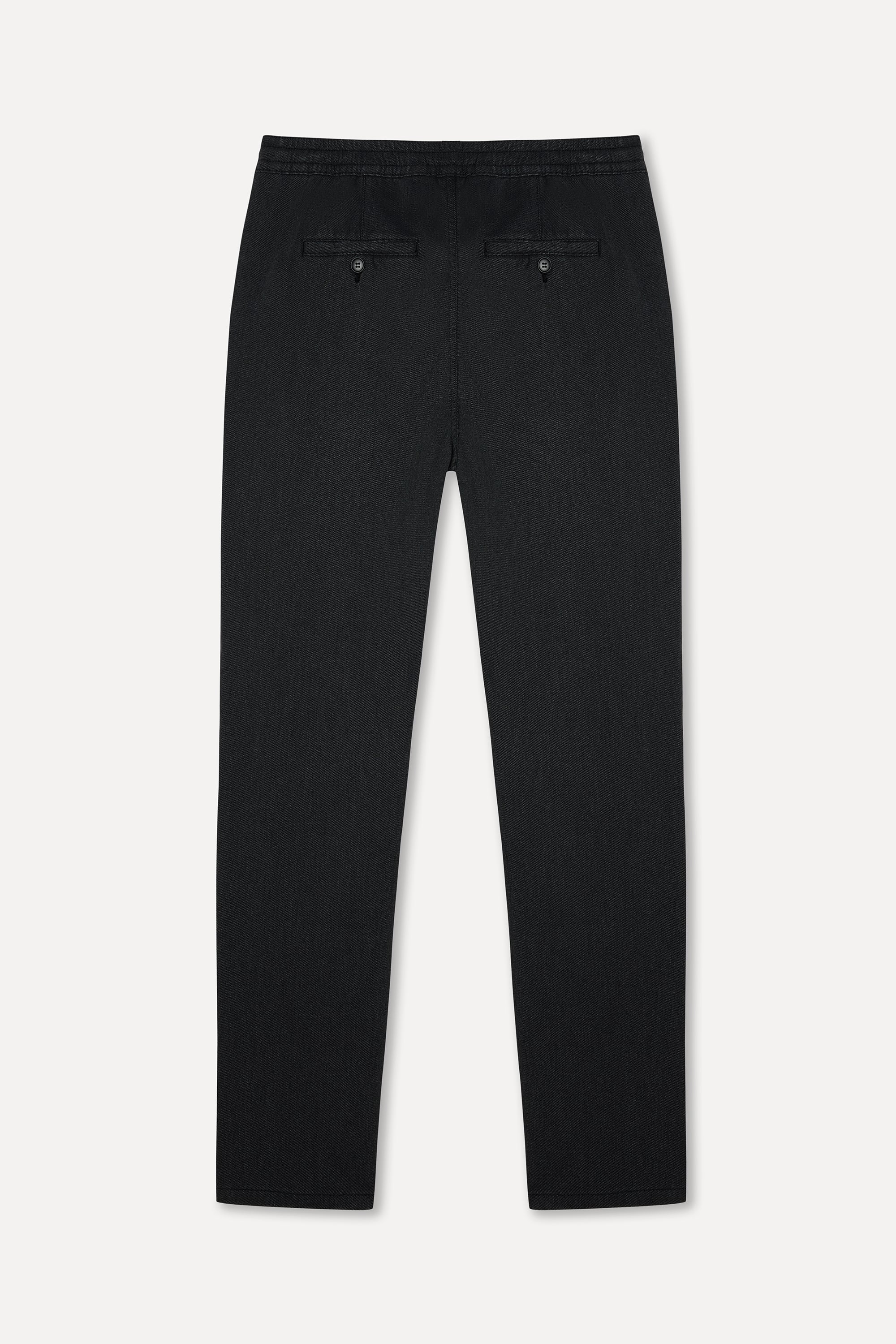 Erkek Siyah Straight Fit Pantolon