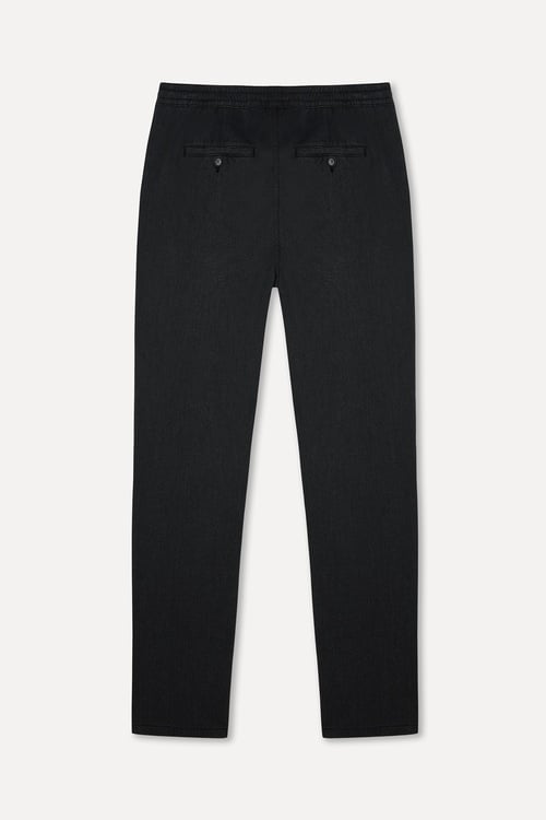 Erkek Siyah Straight Fit Pantolon