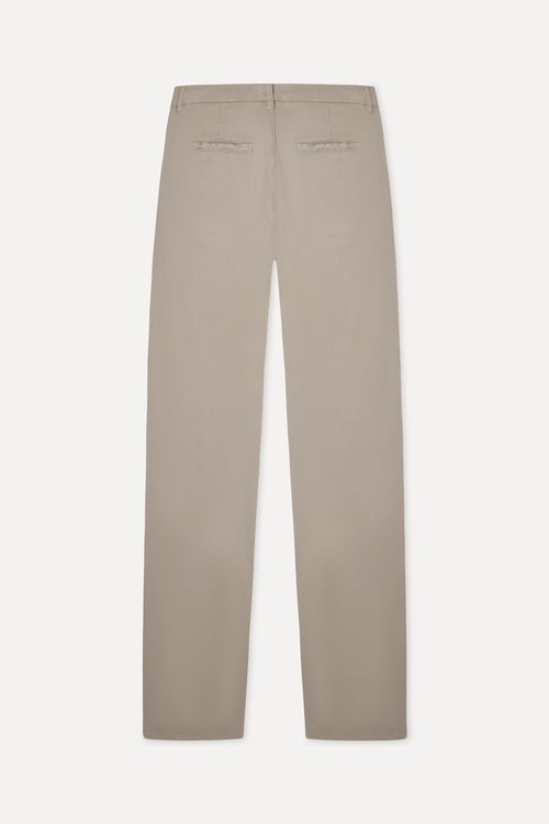 Erkek Bej Rengi Liyosel Karışımlı Straight Fit Pantolon