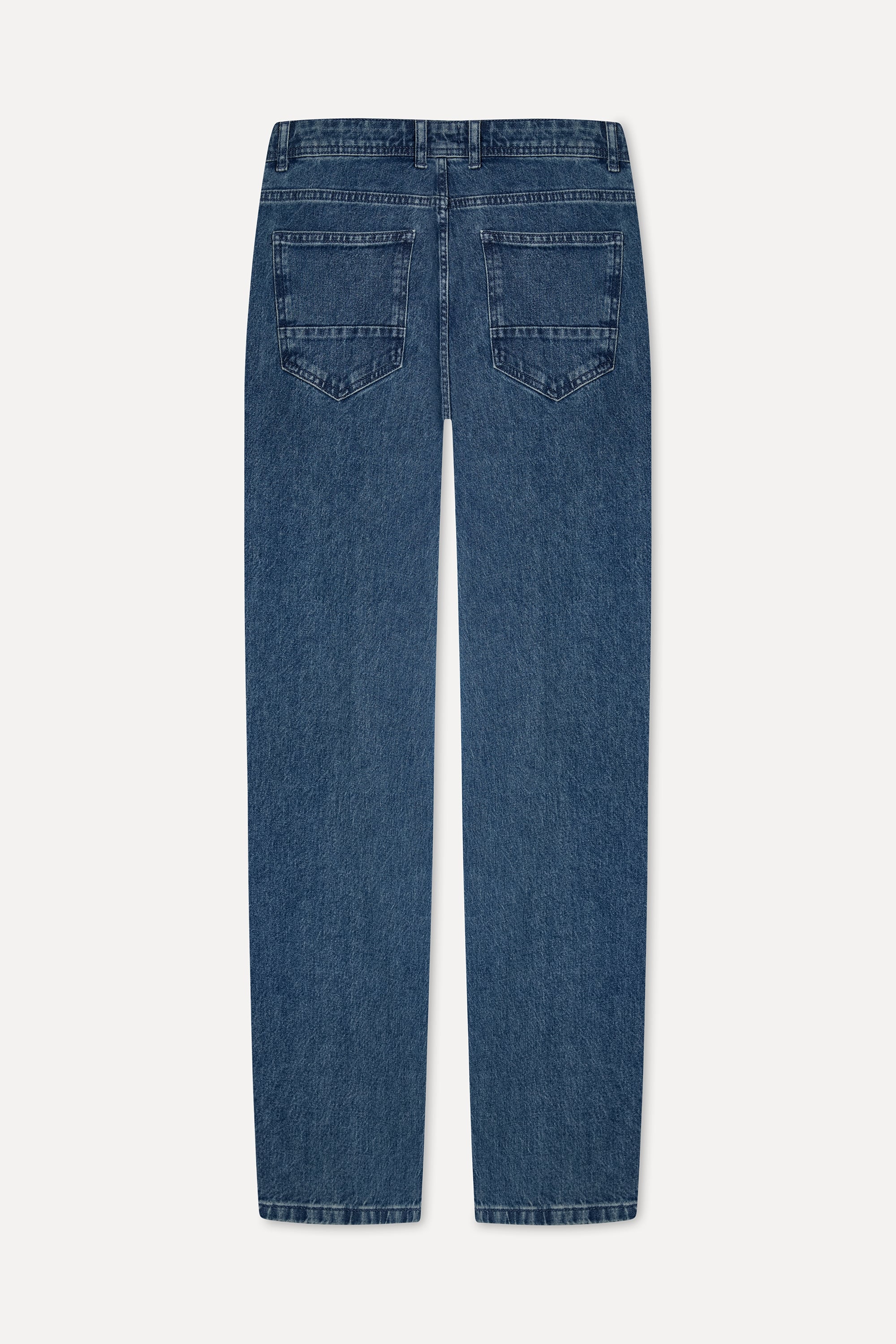 Erkek İndigo Straight Fit Jean Pantolon