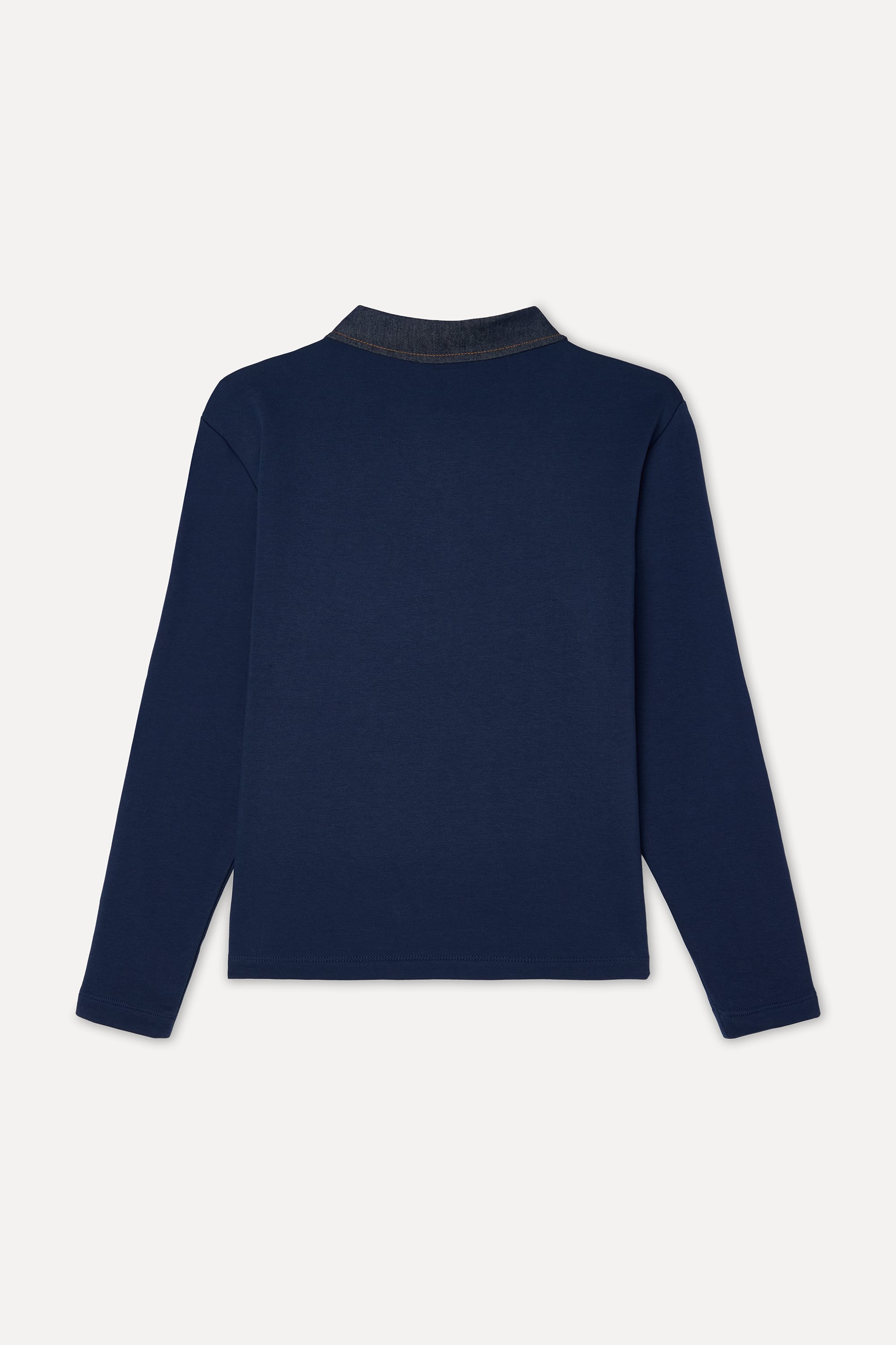 Kadın Lacivert Loose Fit Polo Yaka Sweatshirt