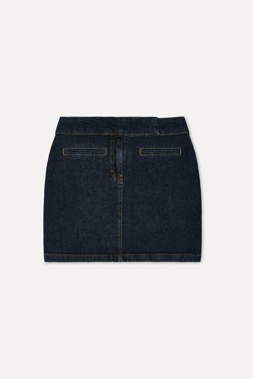 Kadın İndigo Mini Jean Etek