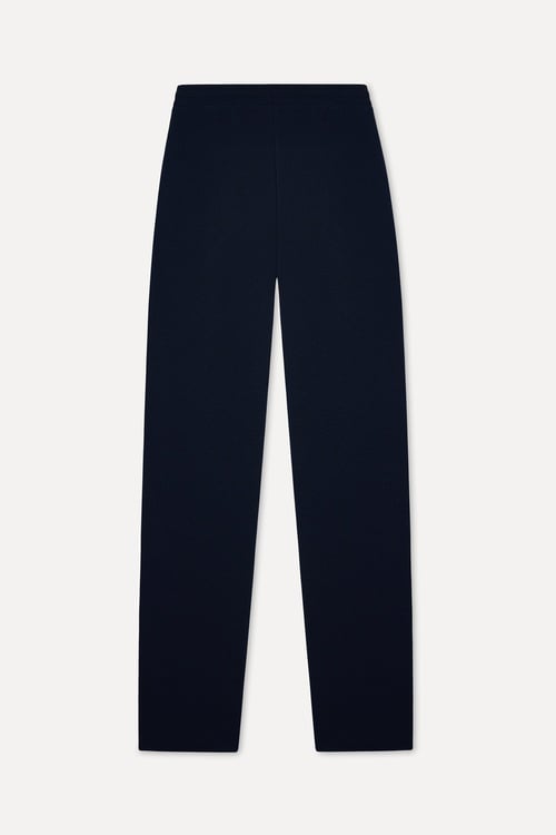 Erkek Lacivert Beli Bağlamalı Straight Fit Pantolon