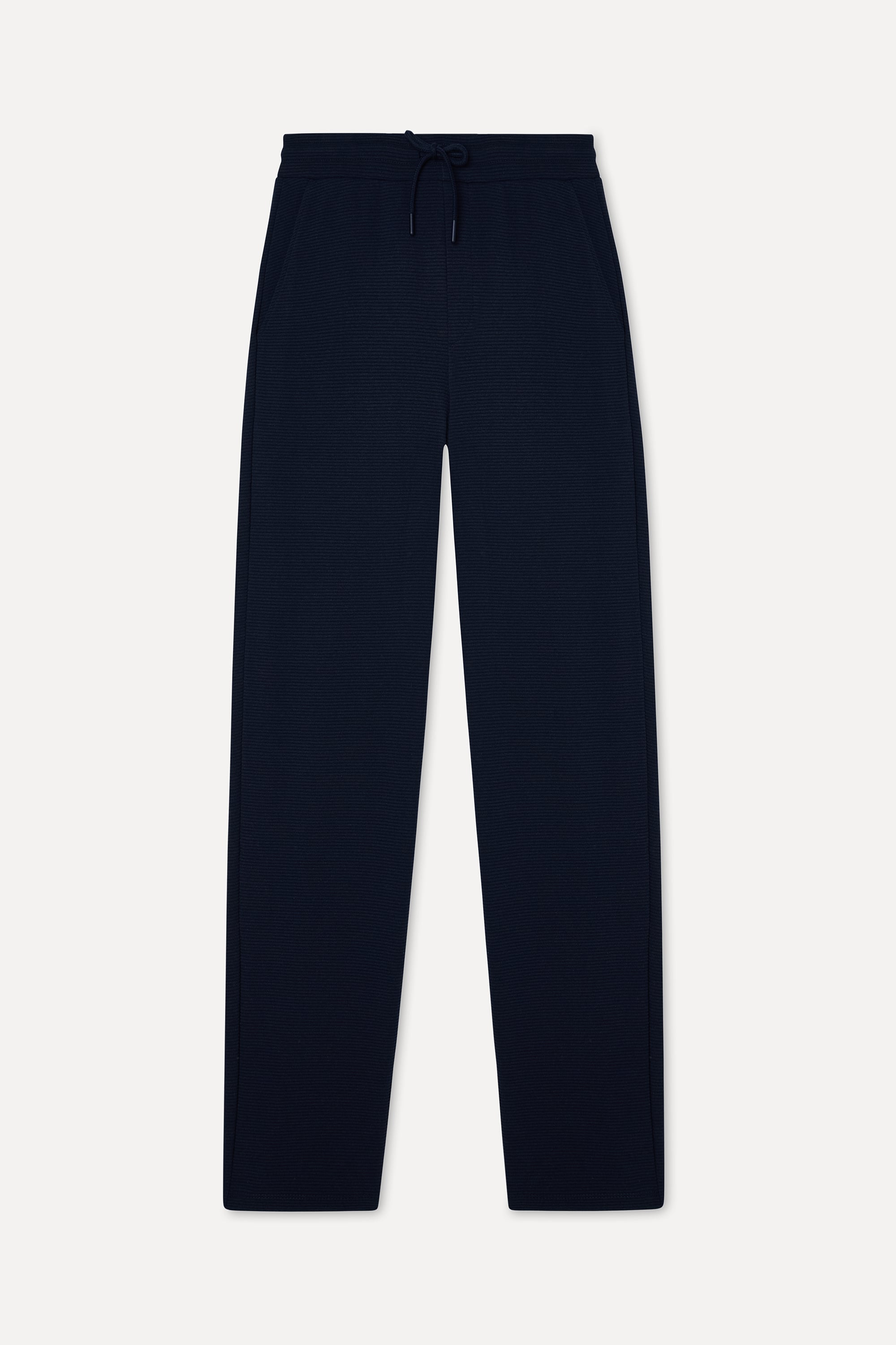 Erkek Lacivert Beli Bağlamalı Straight Fit Pantolon