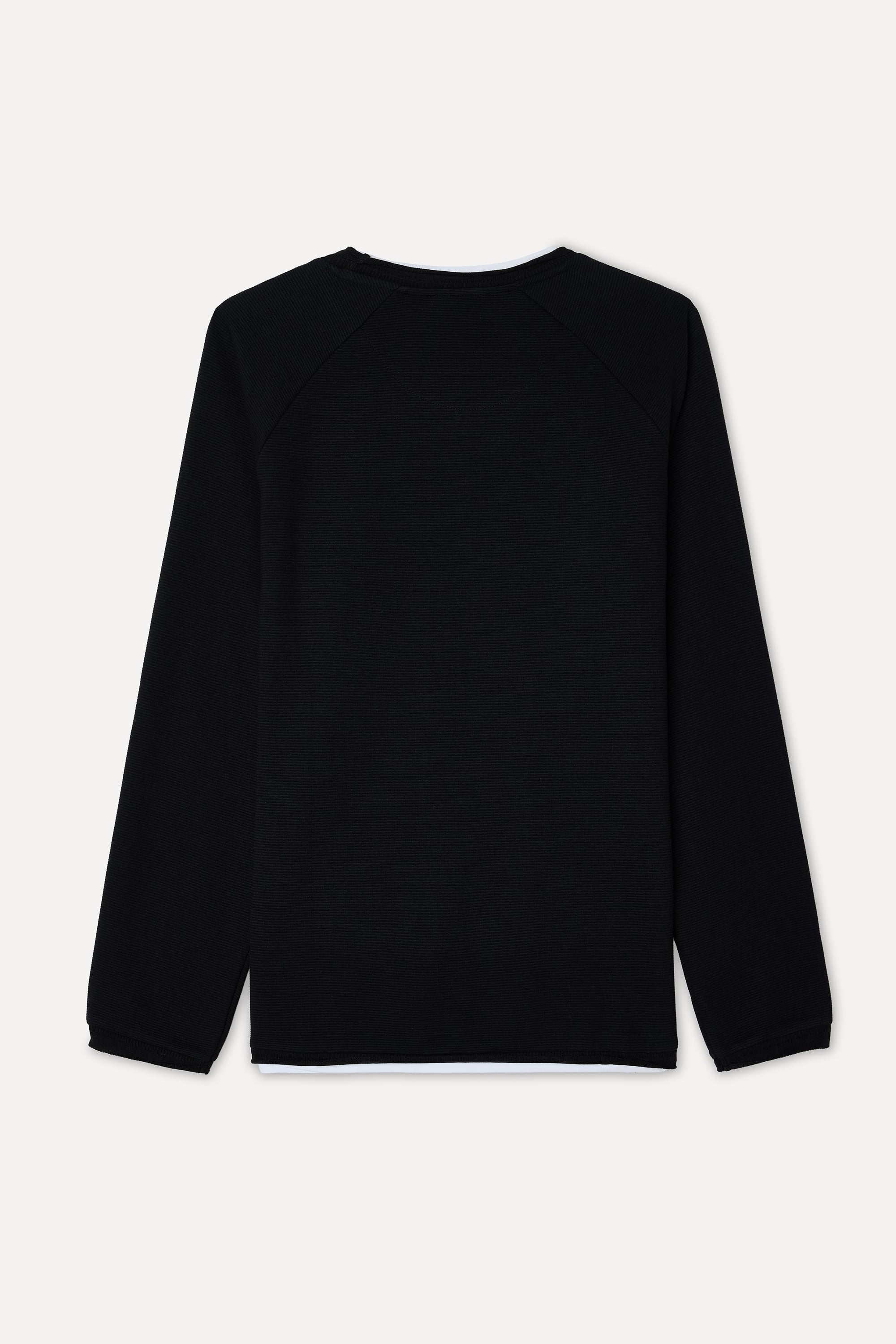 Erkek Siyah Bisiklet Yaka Sweatshirt
