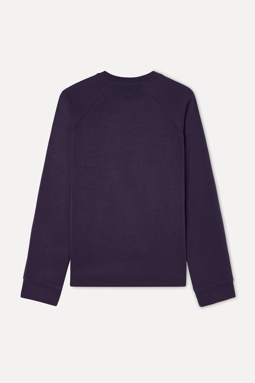 Kadın Mürdüm Modal Karışımlı Loose Fit Bisiklet Yaka Sweatshirt