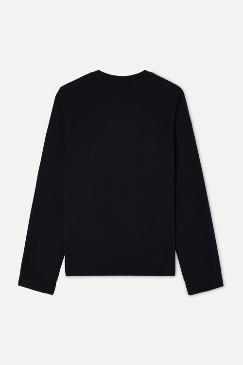 Kadın Siyah Modal Karışımlı Loose Fit Bisiklet Yaka Sweatshirt