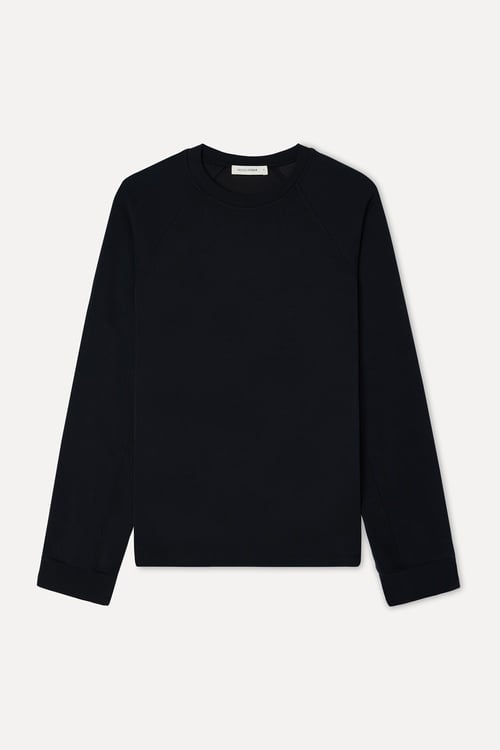Kadın Siyah Modal Karışımlı Loose Fit Bisiklet Yaka Sweatshirt